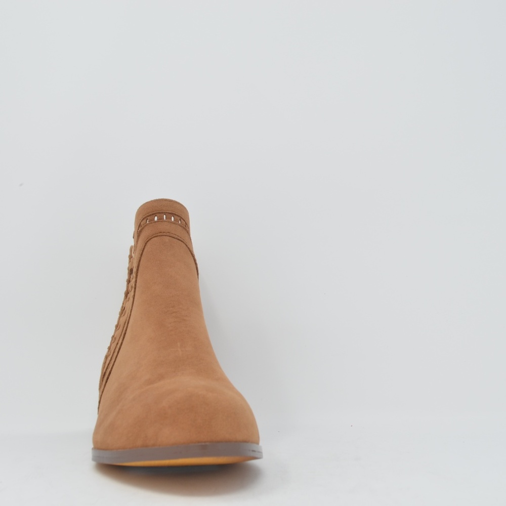 ⭐️ Women SUEDE Woven Ankle Boots Tan - Picture 4 of 4